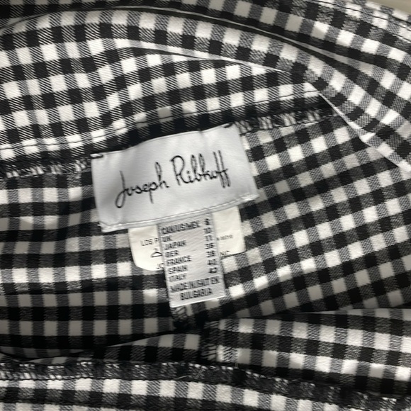Joseph Ribkoff Sz 8 Black White Gingham Check Ankle Pants Ankle Cropped - Picture 4 of 4